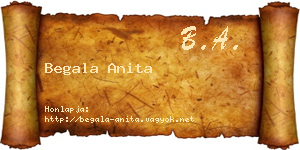 Begala Anita névjegykártya